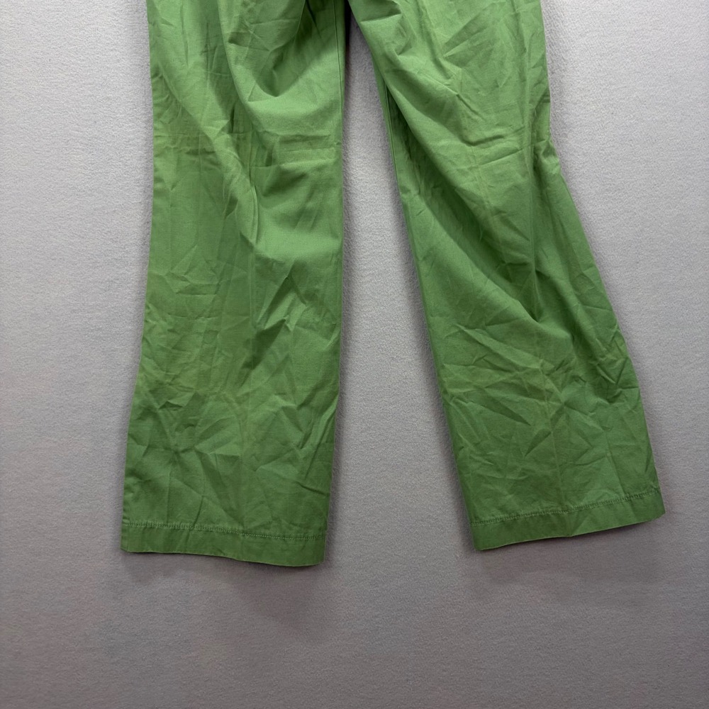 J.Crew Trousers Womens 12 Bright Green Wide Baggy Cotton Blend Chino Pants NEW - Picture 4 of 13